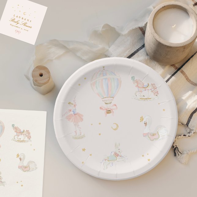 Baby Shower Girl Star Princess Fairytale Ballerina Paper Plate (Creator Uploaded)