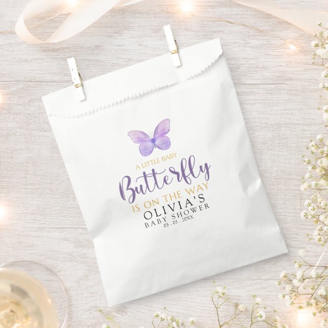 Baby shower girl with Butterfly theme Favour Bag (Clipped)