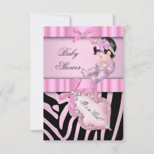 Baby Shower Girl Zebra Pink Invitation