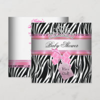 Baby Shower Girl Zebra Pink Princess Black