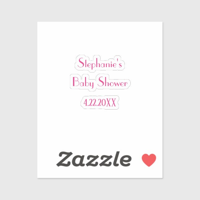 Baby Shower Girls Pink Custom Name Elegant 2024 (Sheet)