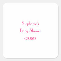 Baby Shower Girls Pink Custom Name Elegant 2024