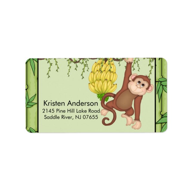 Baby Shower Going Bananas Monkey address Label (Front)