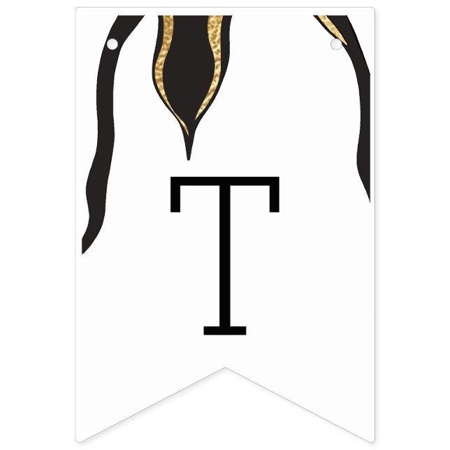 Baby Shower Gold Penguin, Swallowtail Banner (Second Flag)