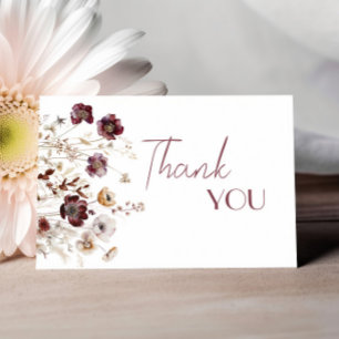 Baby Shower Gratitude Note With Watercolor Flowers Thank You Card