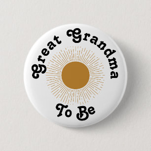 Baby Shower Great Grandma To Be Here Comes The Son 6 Cm Round Badge