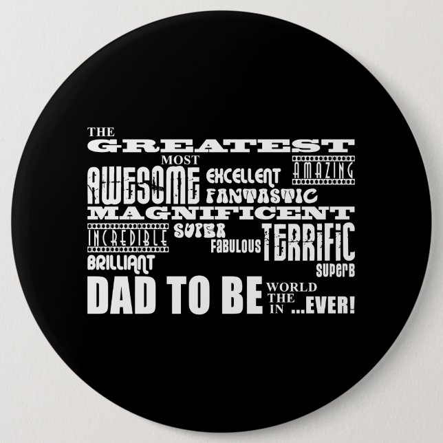 Baby Shower Greatest Best Future Fathers Dad to Be 6 Cm Round Badge (Front)