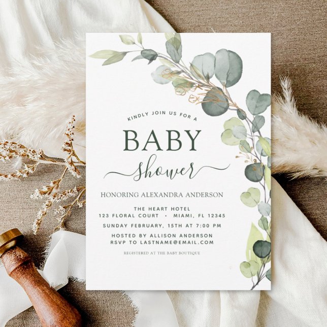 Baby Shower Greenery Eucalyptus Botanical Elegant (Creator Uploaded)