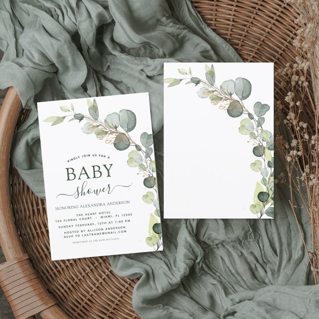 Baby Shower Greenery Eucalyptus Invitations (Creator Uploaded)