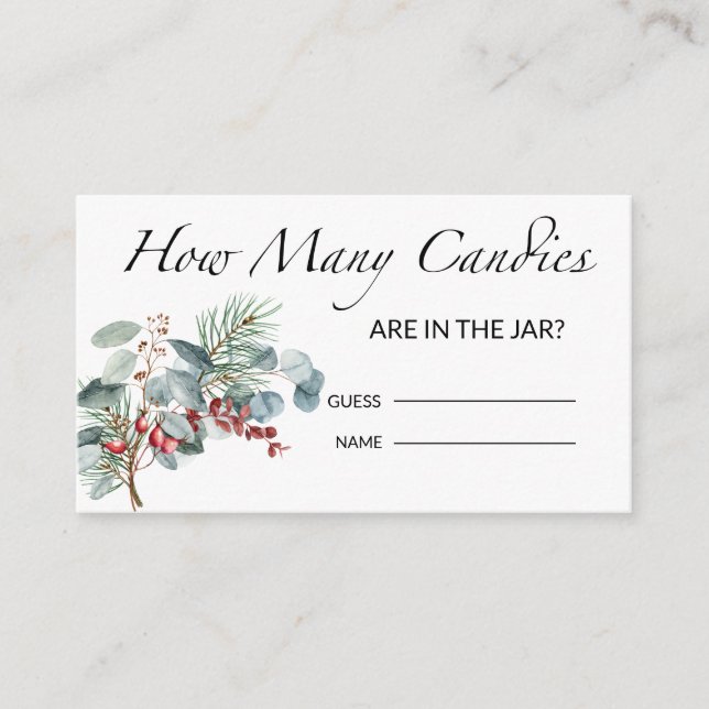 Baby Shower Guess How Many Candies Enclosure Card (Front)