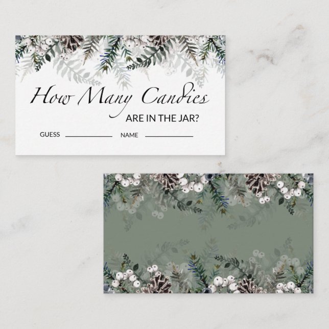 Baby Shower Guess How Many Candies Enclosure Card (Front/Back)