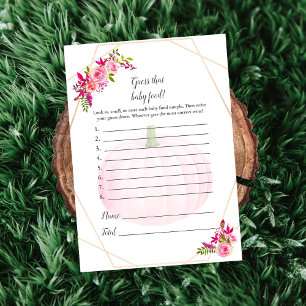 Baby Shower Guess that Baby Food Game Pumpkin Invitation