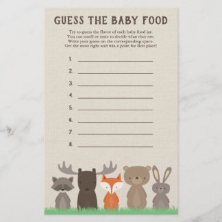 Baby Shower Guess the Baby Food Game Cards
