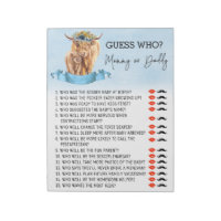 Baby Shower Guess Who Game Highland cow Blue