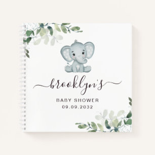 Baby Shower Guest Book   Elephant Eucalyptus