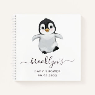 Baby Shower Guest Book   Grey Penguin