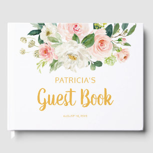 Baby Shower Guest Books, Blush Floral Guest Book