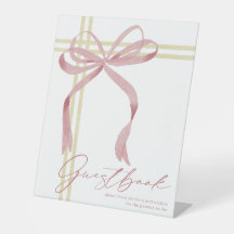 Baby Shower Guestbook Sign with Soft Pink Bow