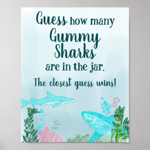 Baby Shower Gummy Shark Game Poster