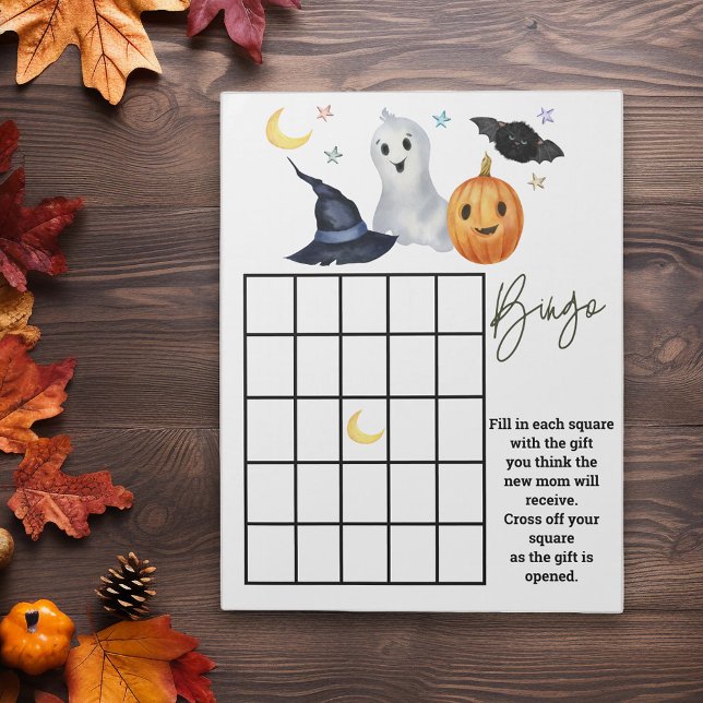 Baby Shower Halloween Bingo Game Ghost Boo Notepad (Creator Uploaded)