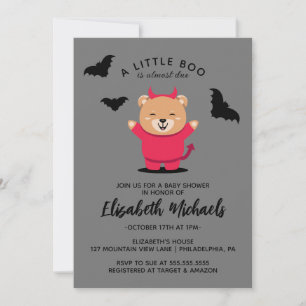 BABY SHOWER   Halloween Cute Lil' Bear Devil Card