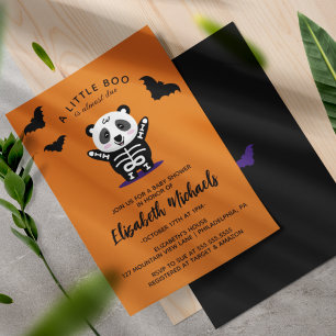 BABY SHOWER   Halloween Cute Mummy Panda Bear Card