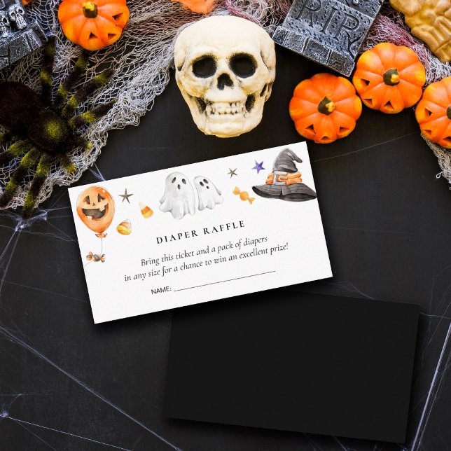 Baby Shower Halloween Diaper Raffle Enclosure Card (Creator Uploaded)