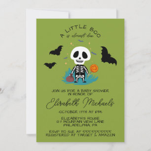 BABY SHOWER   Halloween Lil' Boo Skeleton Card