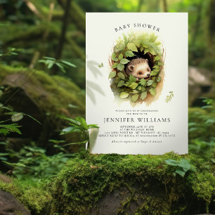 Baby Shower Hedgehog Watercolor Invitation
