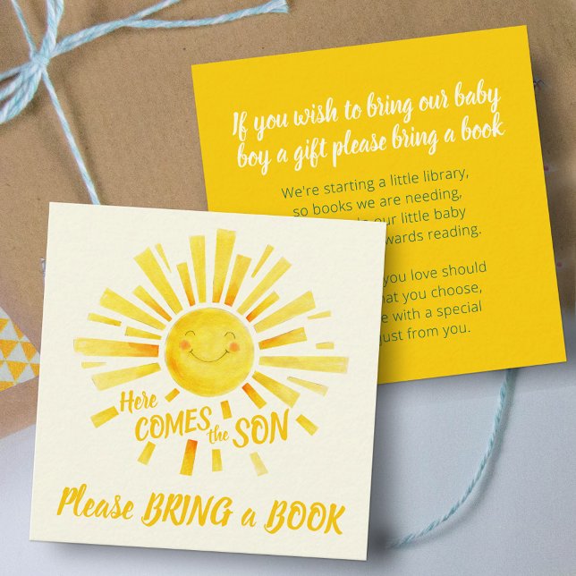 Baby shower here comes the sun gift request card (Creator Uploaded)