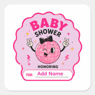 ✨ Baby Shower Honouring Little One Name Square Sticker