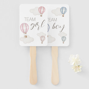 Baby Shower Hot Air Balloons Gender Neutral Hand Fan