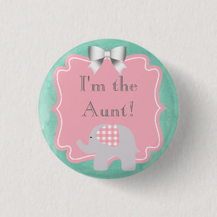 Baby Shower I'm the Aunt, Sister, Dad, Brother 3 Cm Round Badge