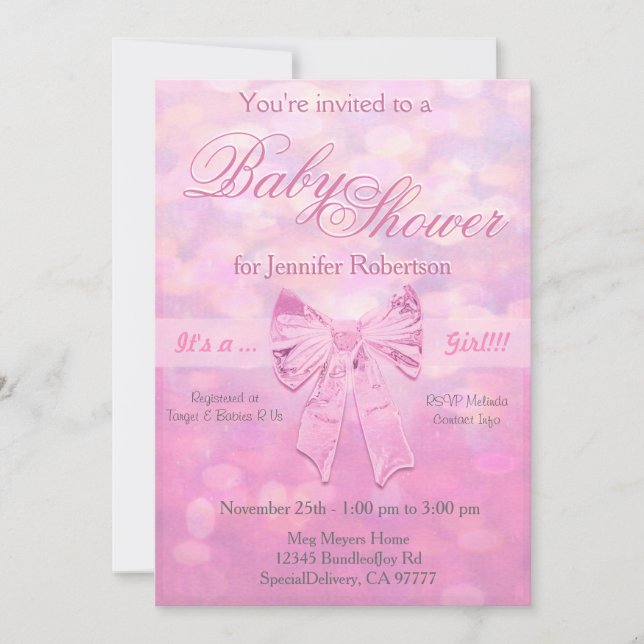 Baby Shower in Pink Invitation (Front)