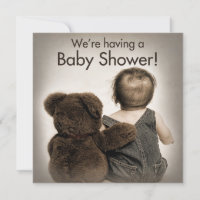 Baby Shower Invitation (2)- Teddy Bear and Baby