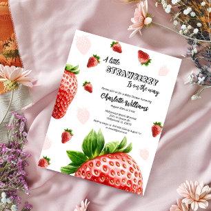 Baby Shower Invitation - A little Strawberry 
