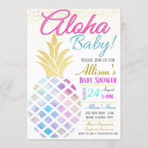 Baby Shower Invitation, Aloha Baby Invitation
