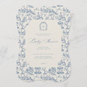 Baby Shower Invitation Antique Floral Toile