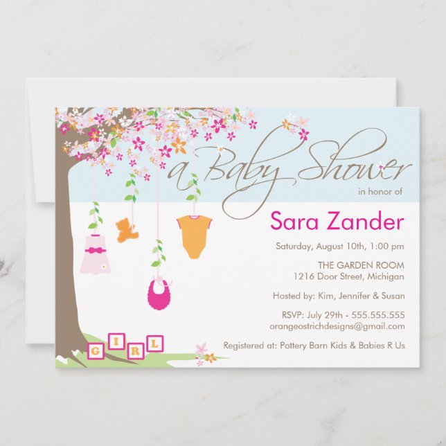 Baby Shower Invitation - Baby Clothes (Front)