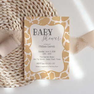 Baby Shower Invitation   Baby Giraffe Tan
