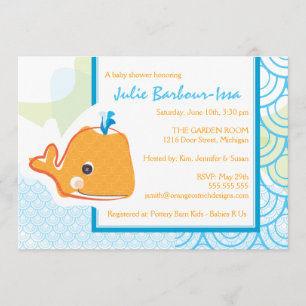 Baby Shower Invitation - Baby Whale