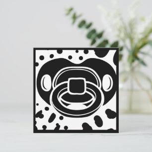 Baby Shower Invitation- Black and White- Pacifier Invitation
