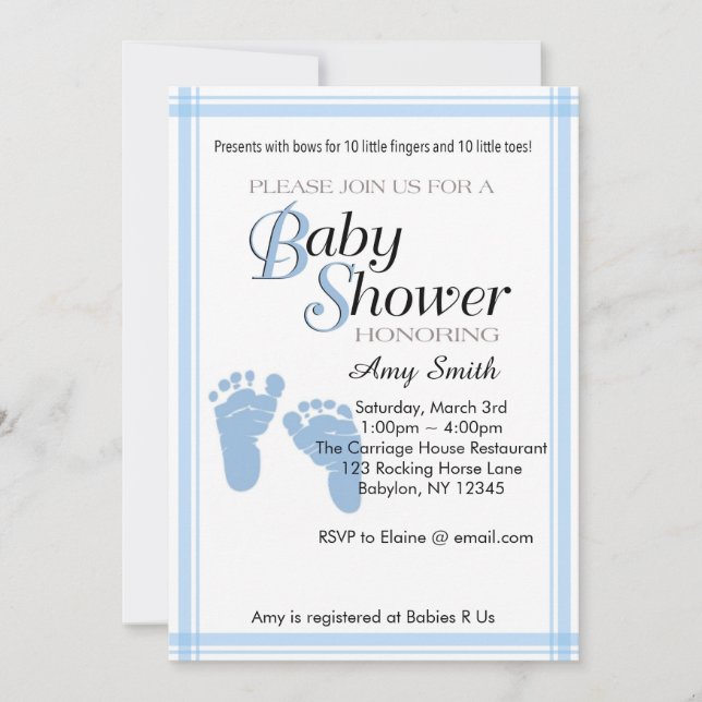 Baby Shower Invitation - Boy (Front)