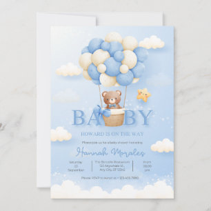 Baby Shower Invitation Boy Teddy Bear