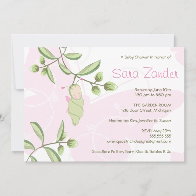 Baby Shower Invitation - Butterfly (Front)