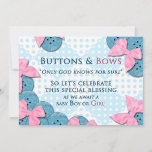 Baby Shower Invitation - Buttons & Bows