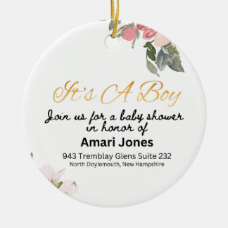 Baby Shower Invitation Ceramic Ornament