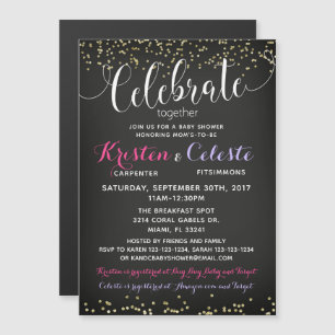 Baby Shower Invitation, combined joint Friends Magnetic Invitation