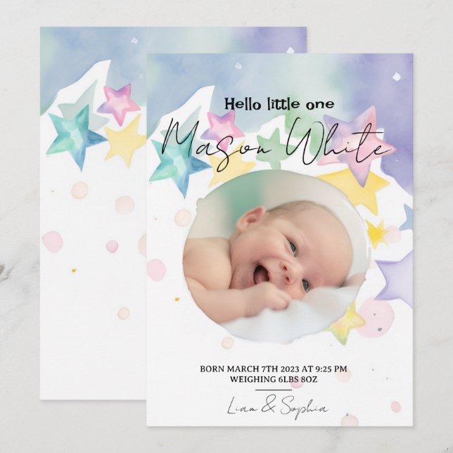 Baby Shower Invitation – Elegant Neutral Baby Show (Front/Back)