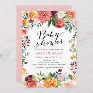 Baby Shower invitation Fall florals